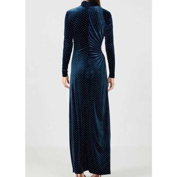 Women's BCBG Blue Velvet Dress Size 8 - mordernwear.com